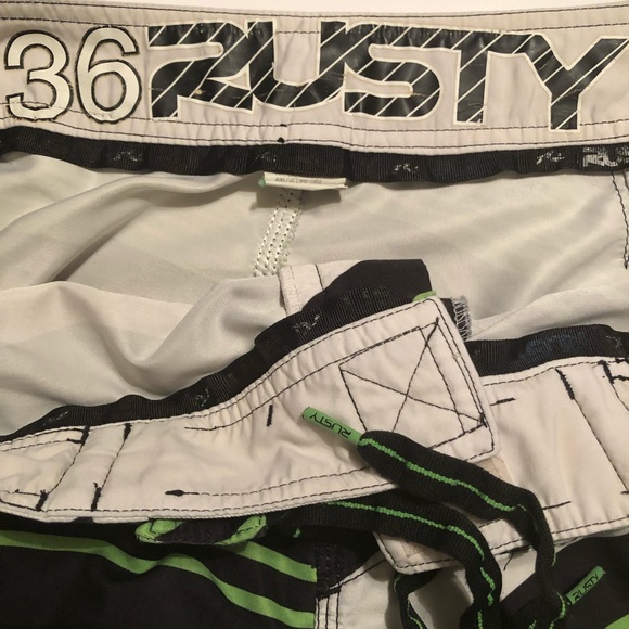 Rusty Multicolor  Striped Men’s Swim Trunks 36 - Picture 4 of 4